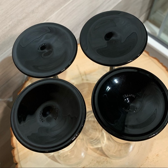 Set of 4 Luminarc VINTAGE Black Stem Champagne Glasses / Flutes made in France - Picture 7 of 7